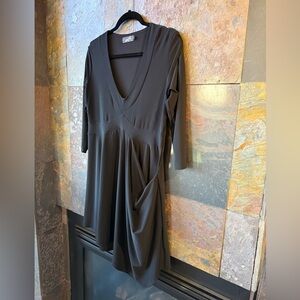 Sympli asymmetric draped empire dress /tunic,12, 3/4 sleeves,EUC, flattering
